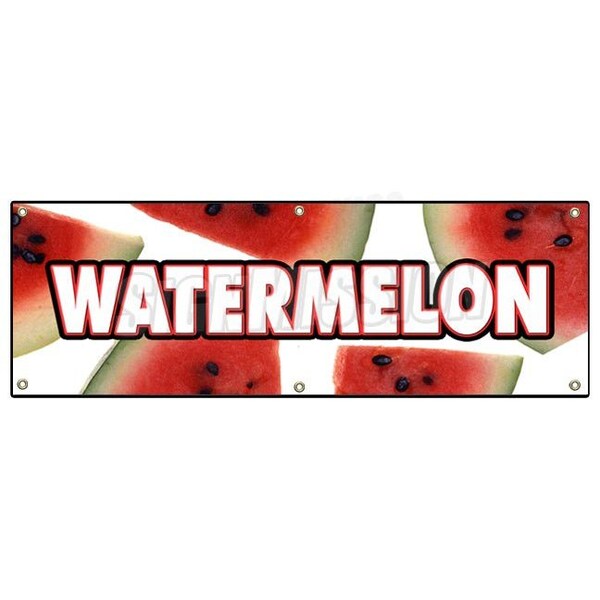 Signmission WATERMELON BANNER SIGN fruit stand farmers market farm picked juicy melon B-72 Watermelon - main